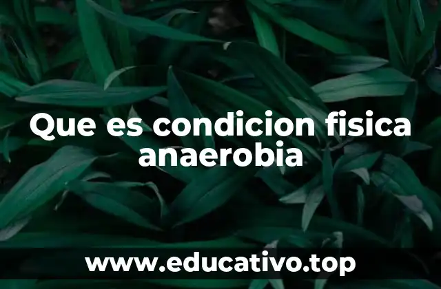 Que es condicion fisica anaerobia