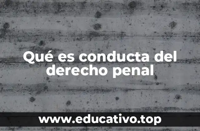 Qué es conducta del derecho penal