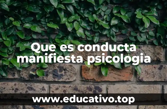 Que es conducta manifiesta psicologia
