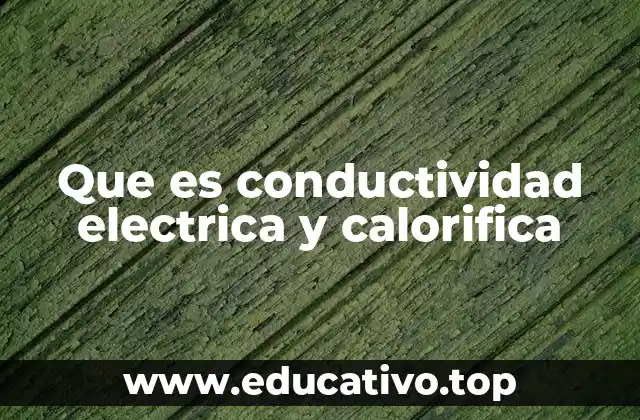 Que es conductividad electrica y calorifica
