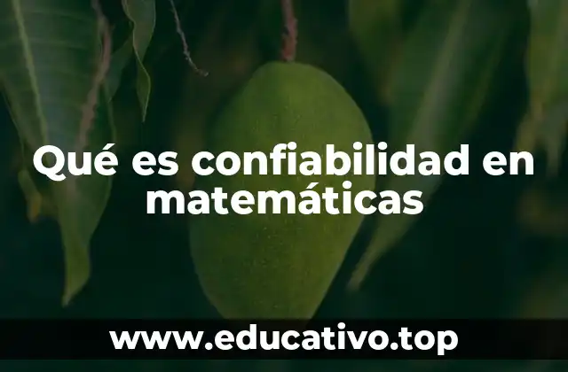 Qué es confiabilidad en matemáticas