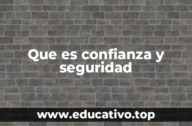 Que es confianza y seguridad