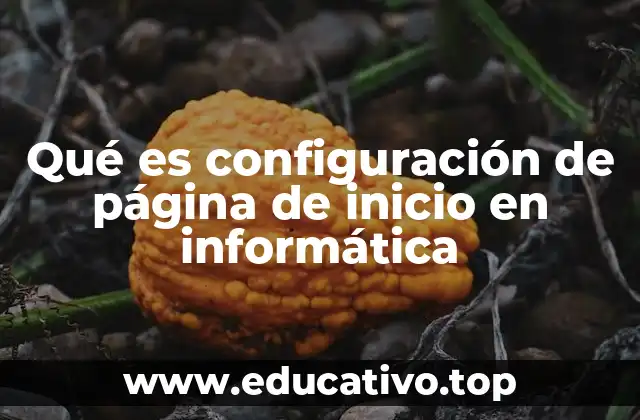 Qué es configuración de página de inicio en informática