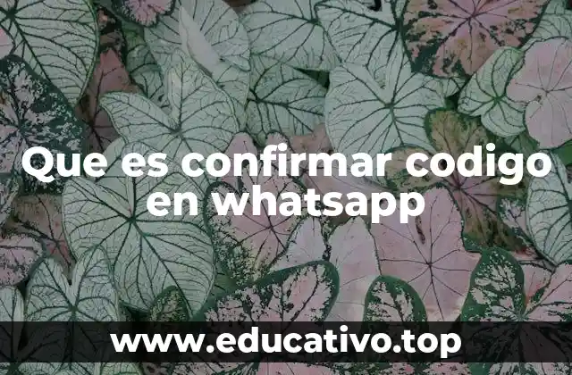 Que es confirmar codigo en whatsapp