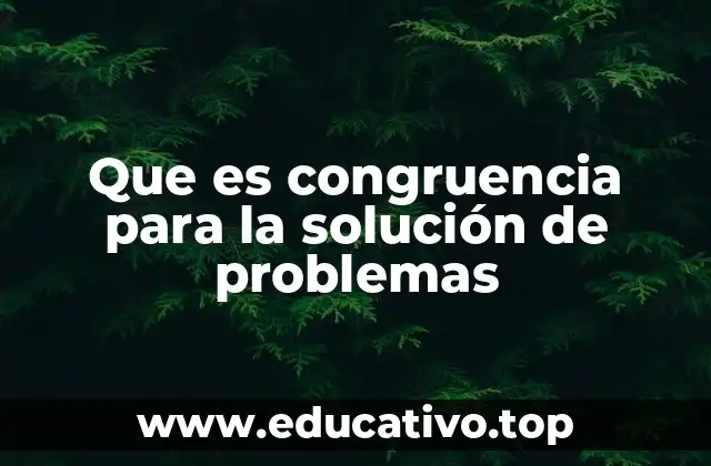 Que es congruencia para la solución de problemas