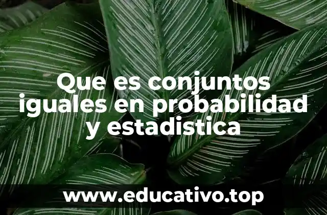 Que es conjuntos iguales en probabilidad y estadistica