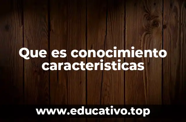 Que es conocimiento caracteristicas