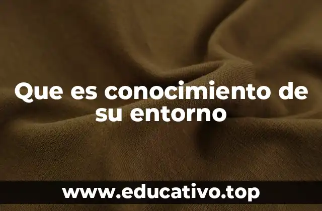 Que es conocimiento de su entorno