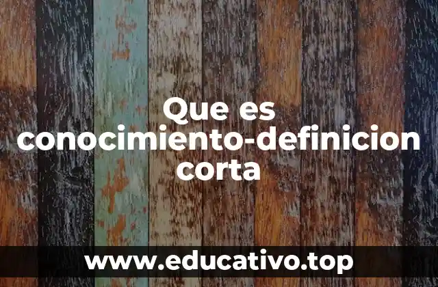 Que es conocimiento-definicion corta