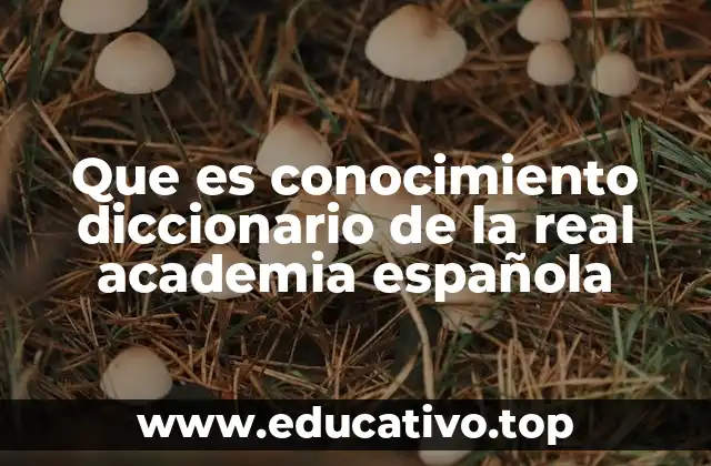 Que es conocimiento diccionario de la real academia española