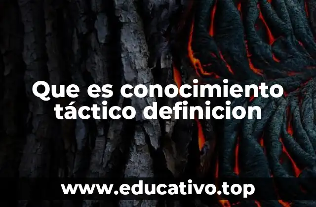 Que es conocimiento táctico definicion