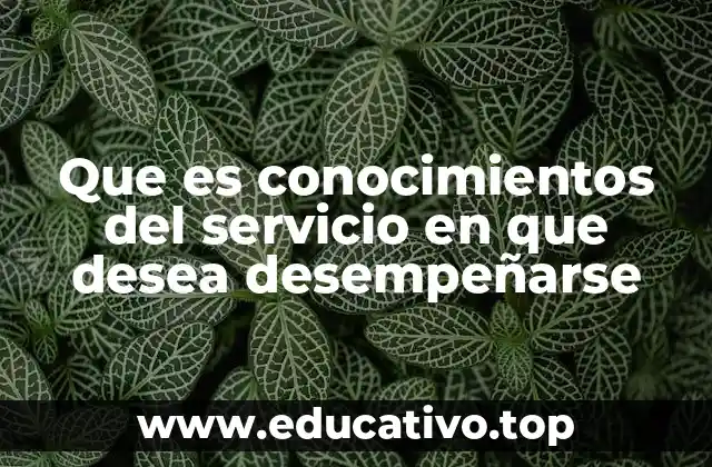 Que es conocimientos del servicio en que desea desempeñarse