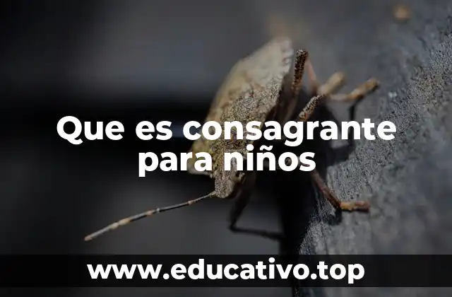 Que es consagrante para niños