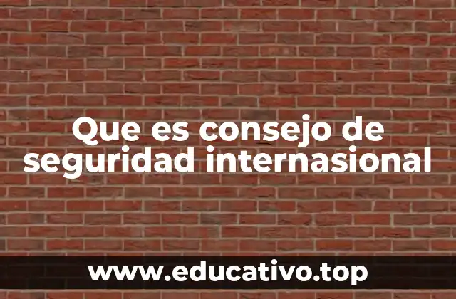 Que es consejo de seguridad internasional