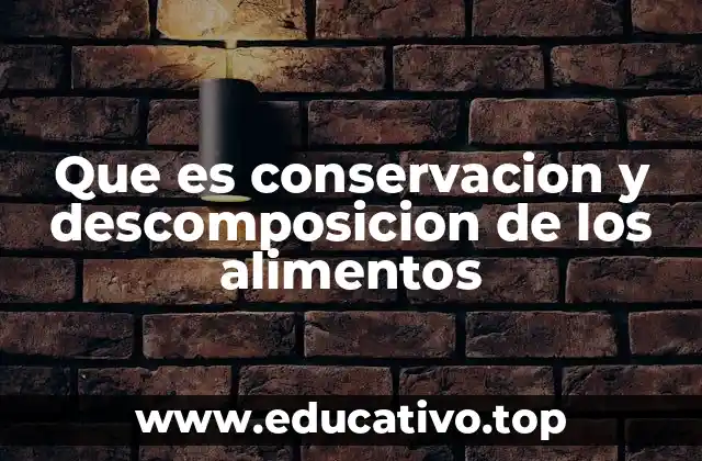 Que es conservacion y descomposicion de los alimentos