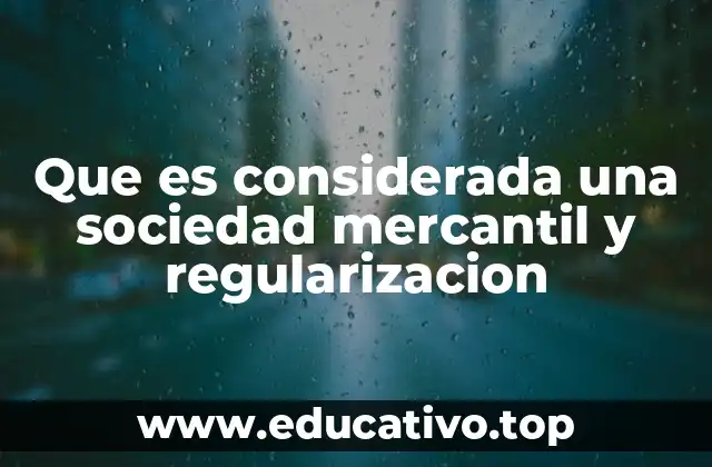 Que es considerada una sociedad mercantil y regularizacion