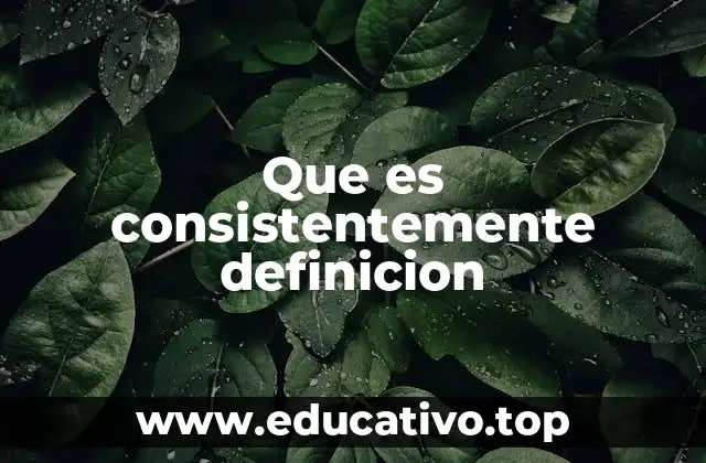 Que es consistentemente definicion