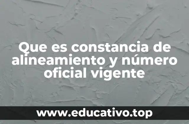 Que es constancia de alineamiento y número oficial vigente