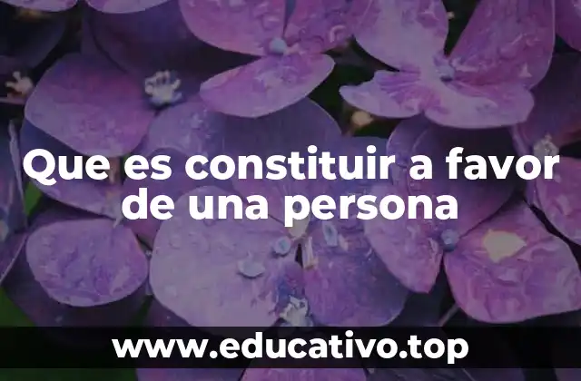 Que es constituir a favor de una persona