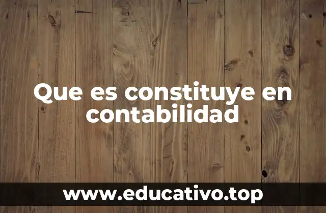 Que es constituye en contabilidad