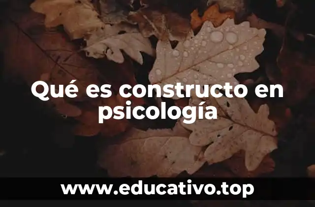 Qué es constructo en psicología