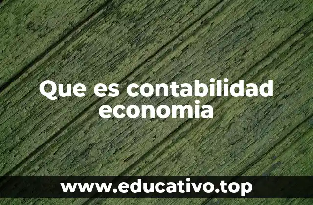 Que es contabilidad economia