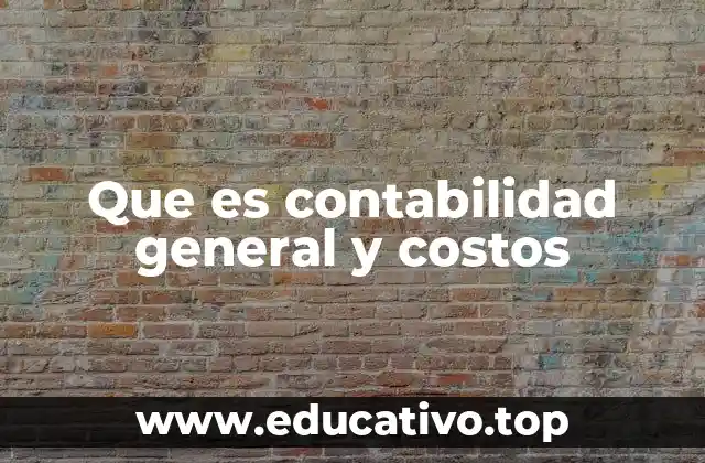 Que es contabilidad general y costos