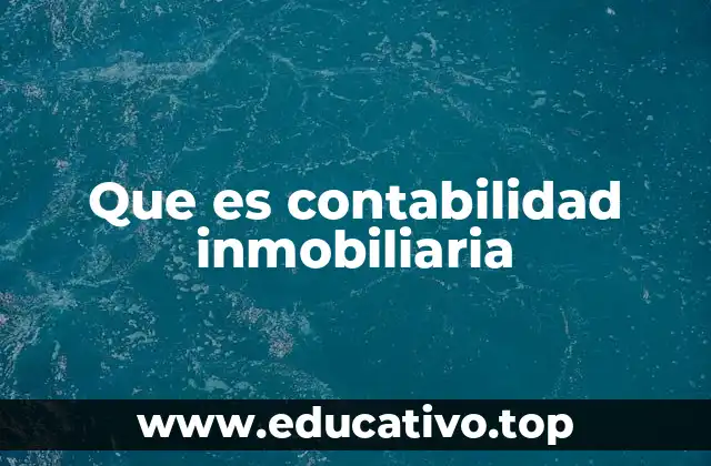 Que es contabilidad inmobiliaria