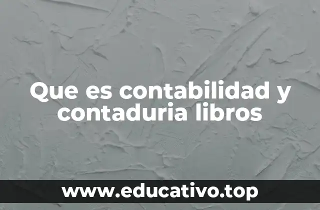 Que es contabilidad y contaduria libros