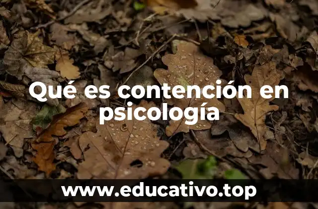 Qué es contención en psicología