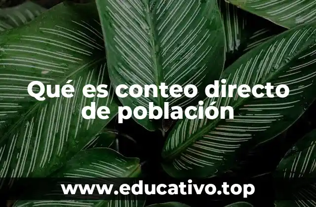 Qué es conteo directo de población