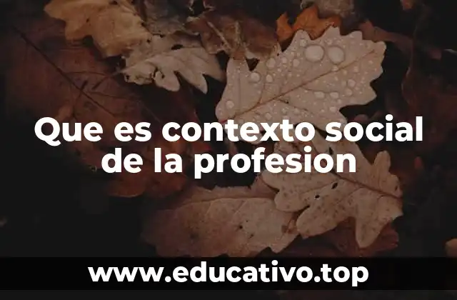 Que es contexto social de la profesion