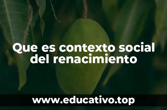 Que es contexto social del renacimiento