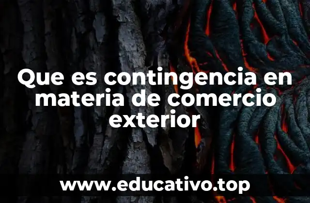 Que es contingencia en materia de comercio exterior