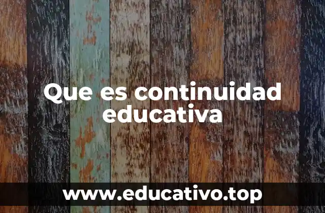 Que es continuidad educativa