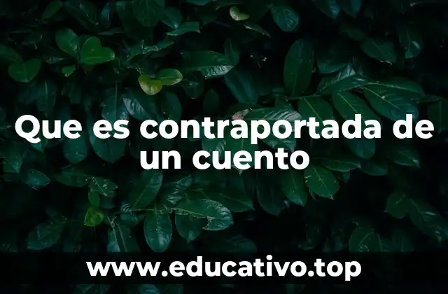 Que es contraportada de un cuento