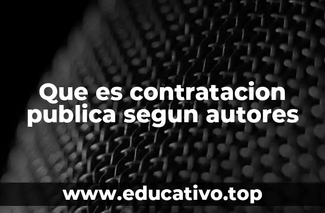 Que es contratacion publica segun autores