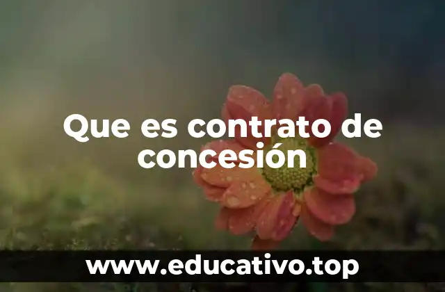 Que es contrato de concesión