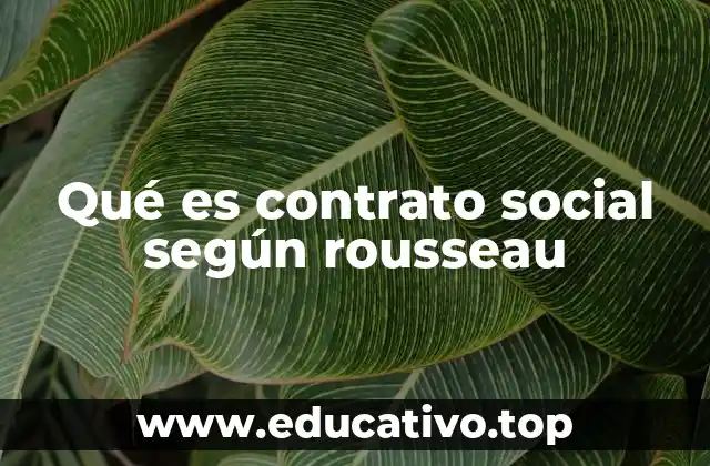 Qué es contrato social según rousseau