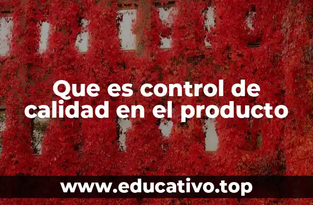 Que es control de calidad en el producto