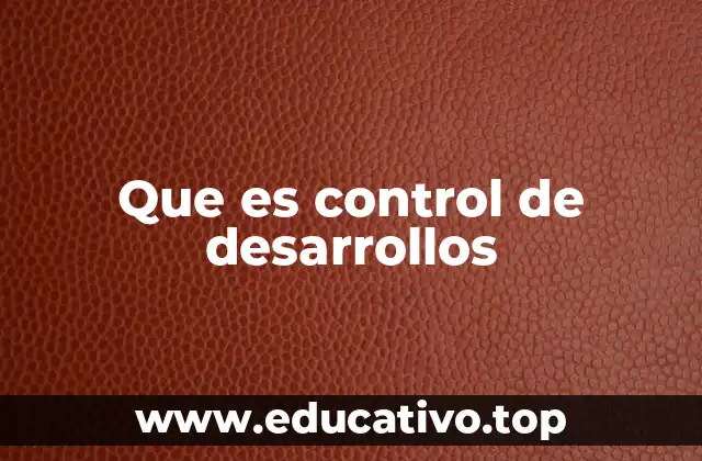 Que es control de desarrollos