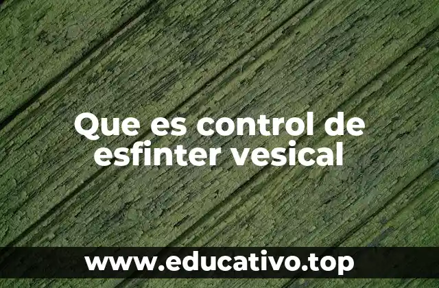 Que es control de esfinter vesical