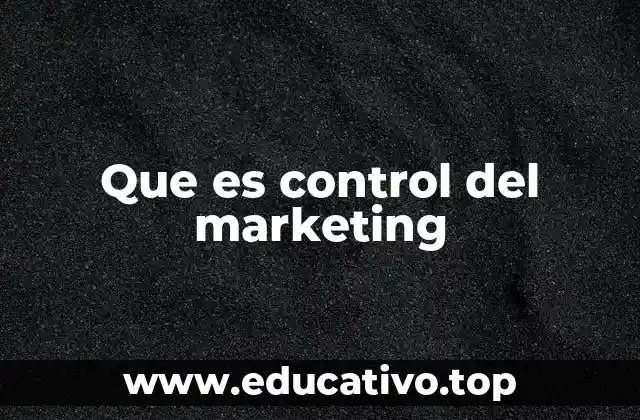 Que es control del marketing