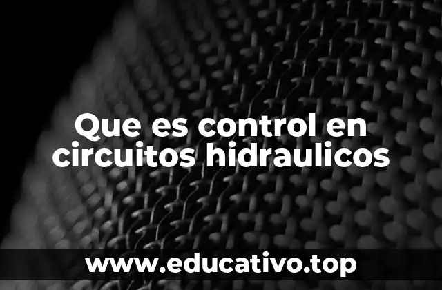 Que es control en circuitos hidraulicos