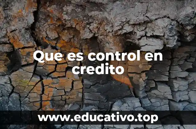 Que es control en credito