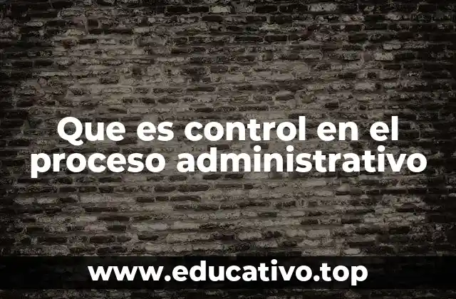 Que es control en el proceso administrativo