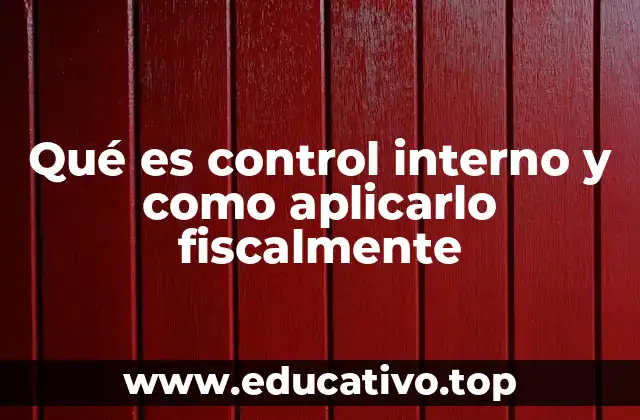 Qué es control interno y como aplicarlo fiscalmente