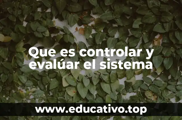 Que es controlar y evalúar el sistema