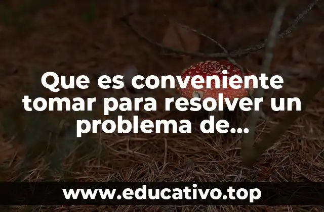 Que es conveniente tomar para resolver un problema de matemático