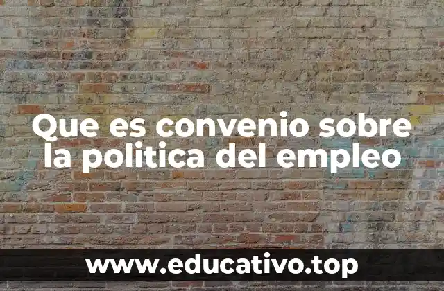 Que es convenio sobre la politica del empleo